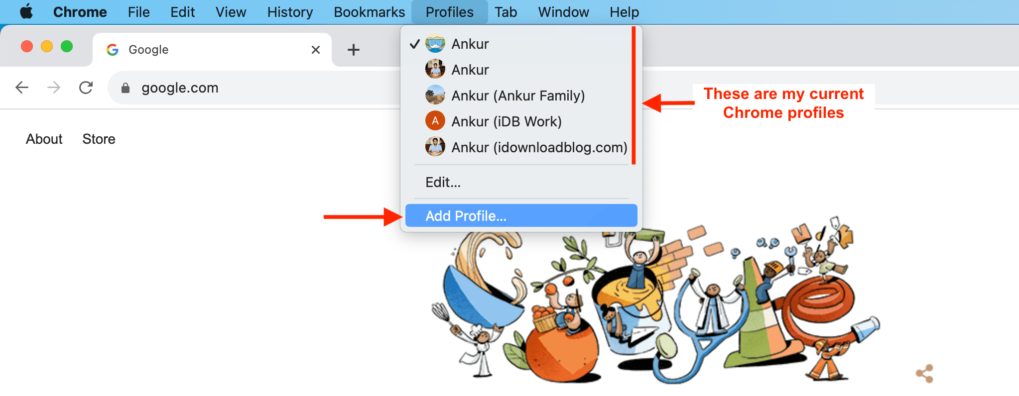 Profil zu Chrome auf dem Mac hinzufügen
