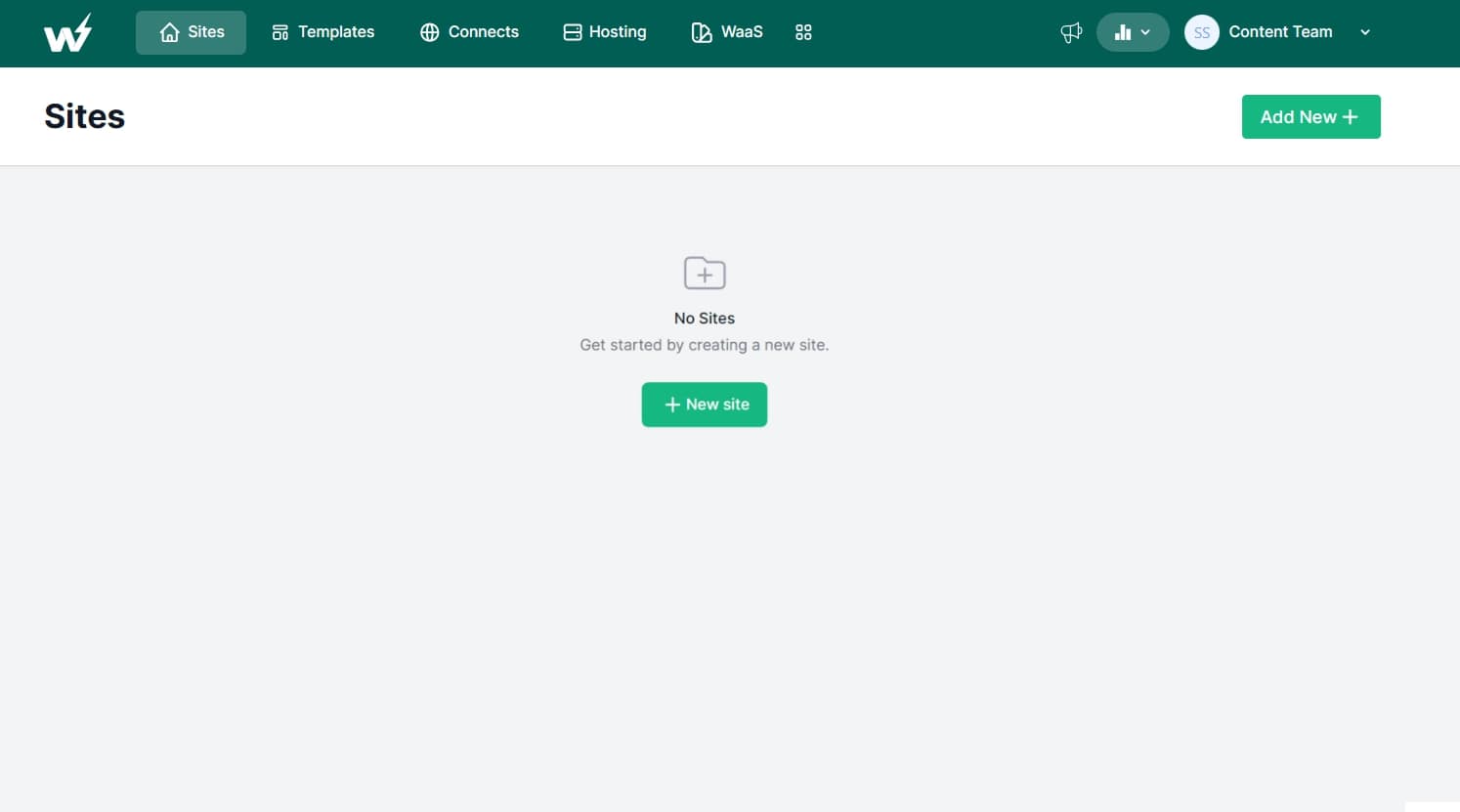 Hinzufügen einer neuen Site in InstaWP