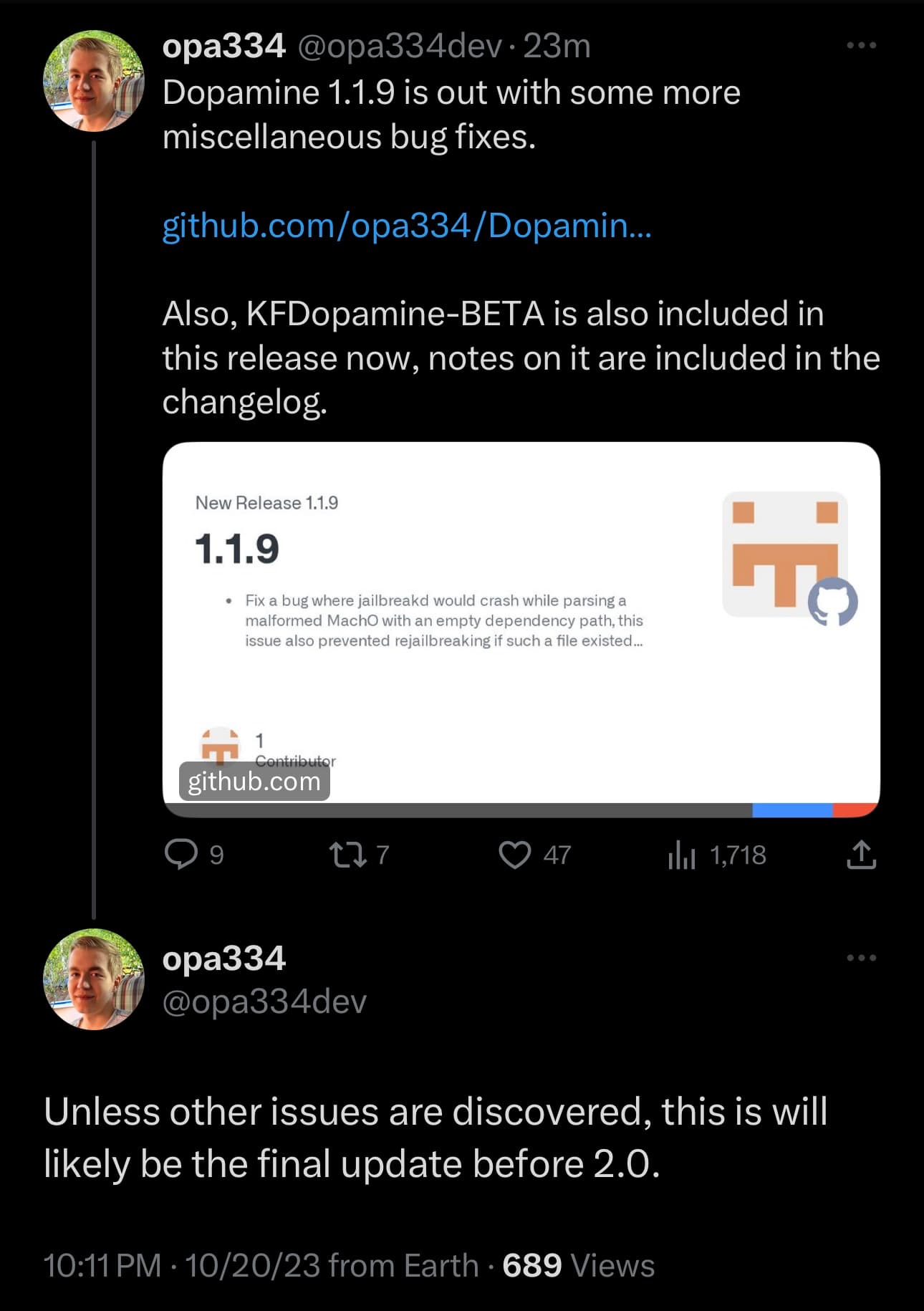Dopamin-Version 1.1.9.