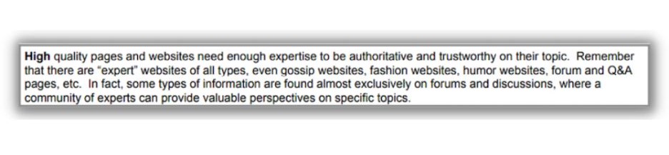 Google eeat – Definition hochwertiger Seiten