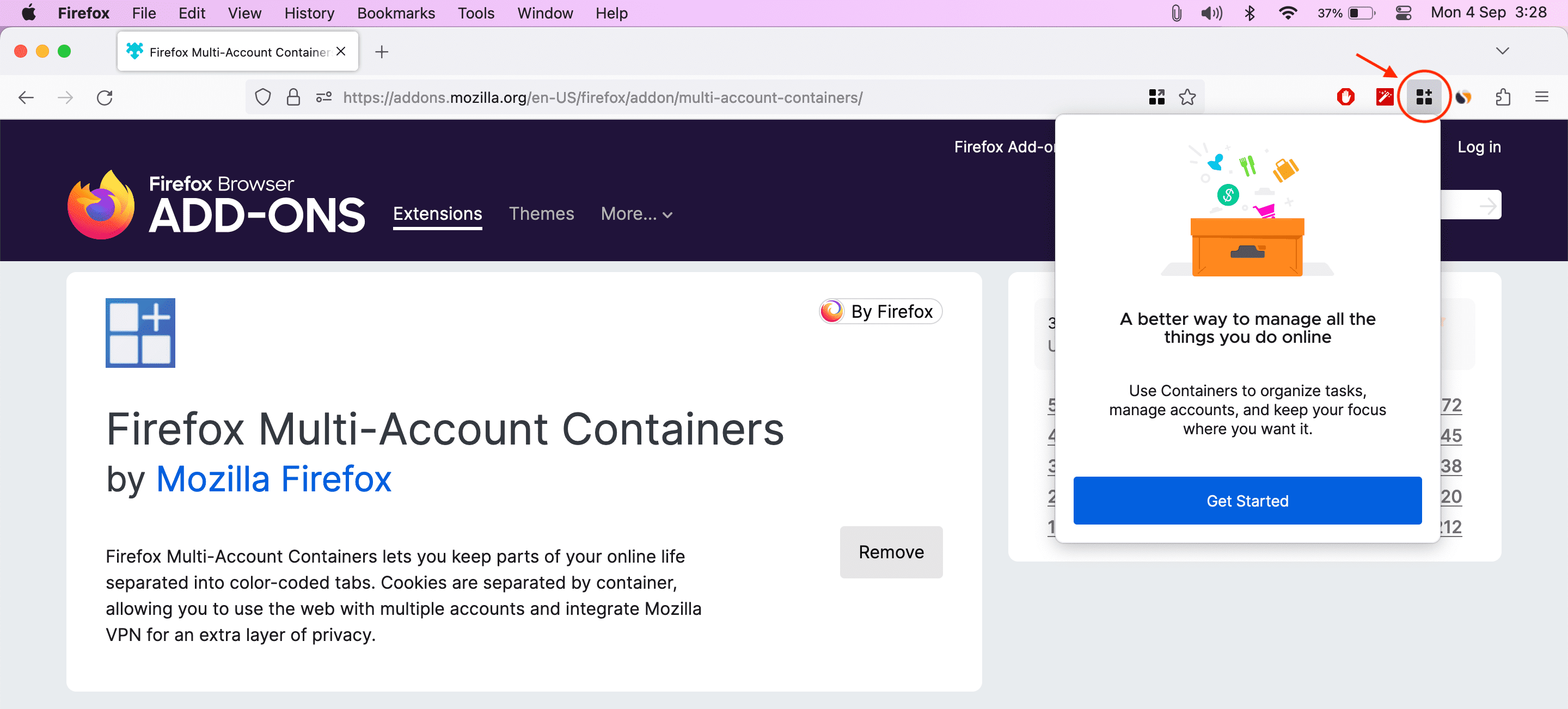 Beginnen Sie mit Containern in Firefox