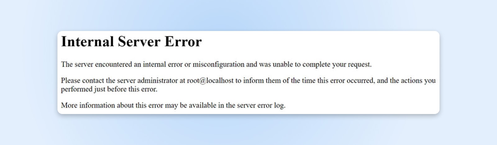 interner Serverfehler