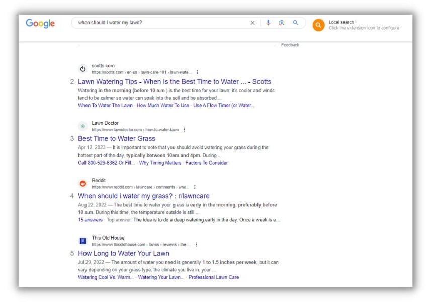SEO vs. SEM – Screenshot der organischen Google-Ergebnisse