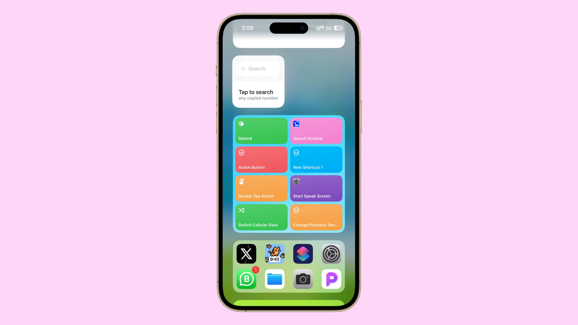 Verknüpfungen-App-Widget in der iPhone-Heute-Ansicht
