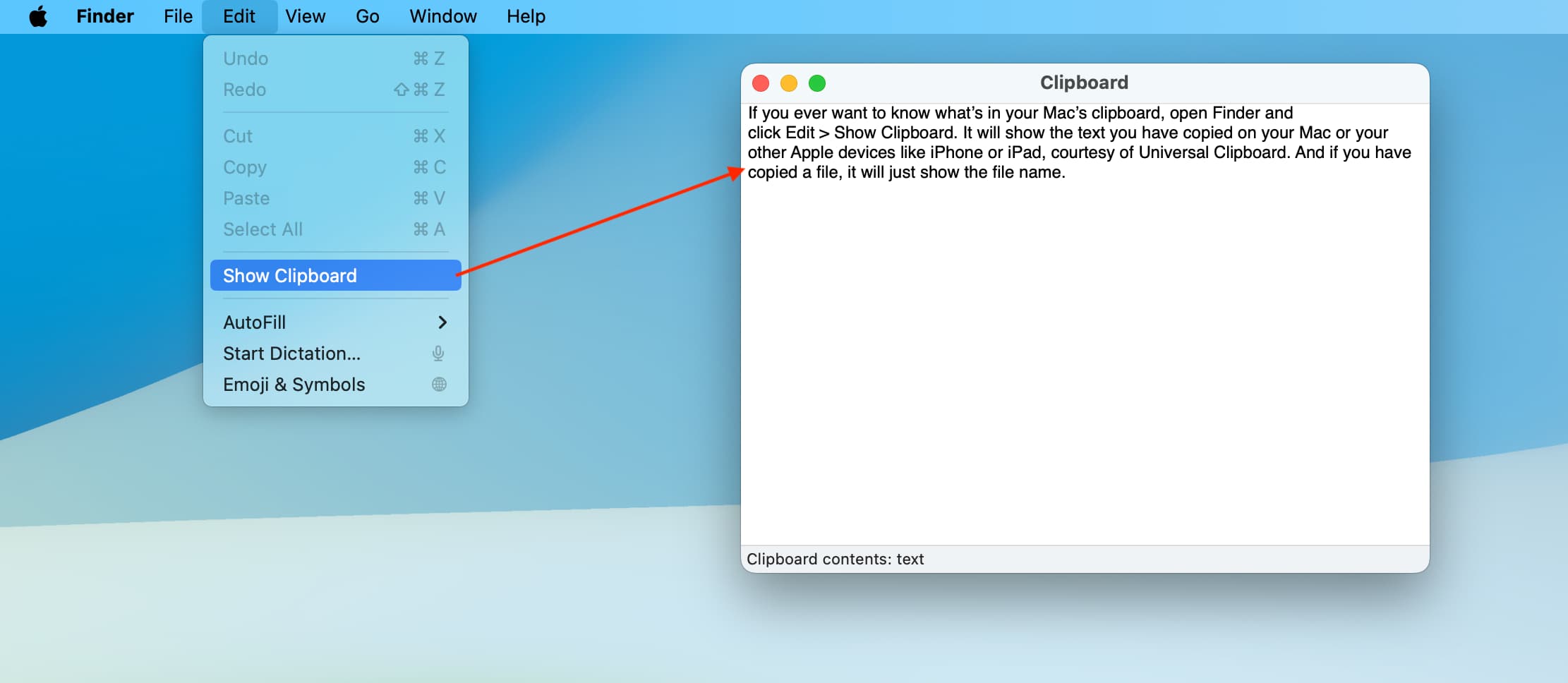 Zwischenablage auf dem Mac anzeigen