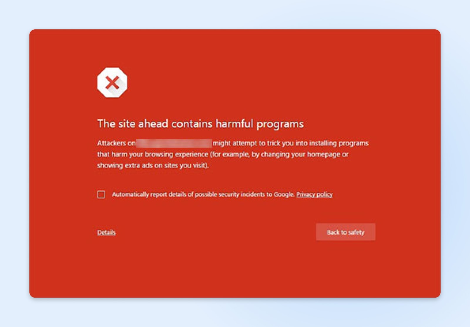 Die Website Ahead enthält schädliche Programme