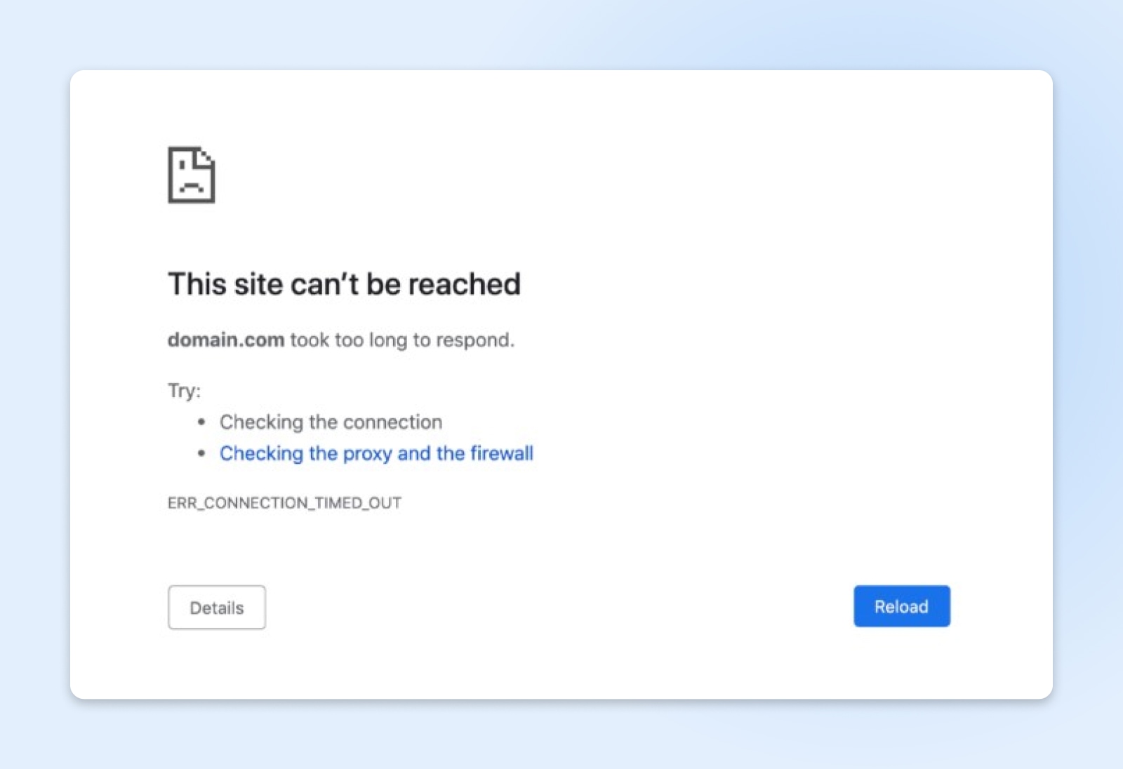 Was ist der Fehler ERR_CONNECTION_TIMED_OUT?