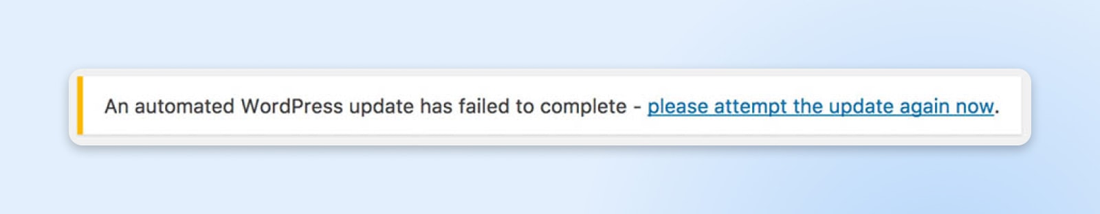 Die automatische Aktualisierung von WordPress ist fehlgeschlagen