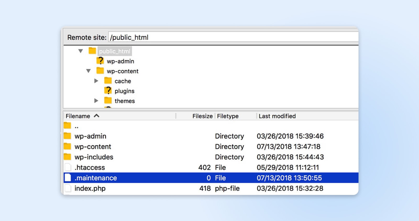 WordPress bleibt im Wartungsmodus hängen