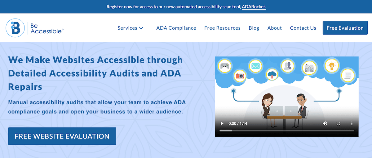 BeAccessible Kostenlose ADA-Website-Bewertung