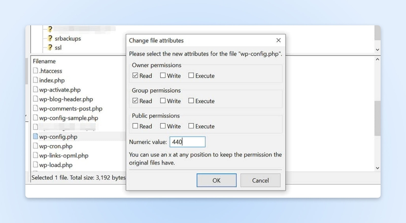 Dateiberechtigungen, numerischer Wert