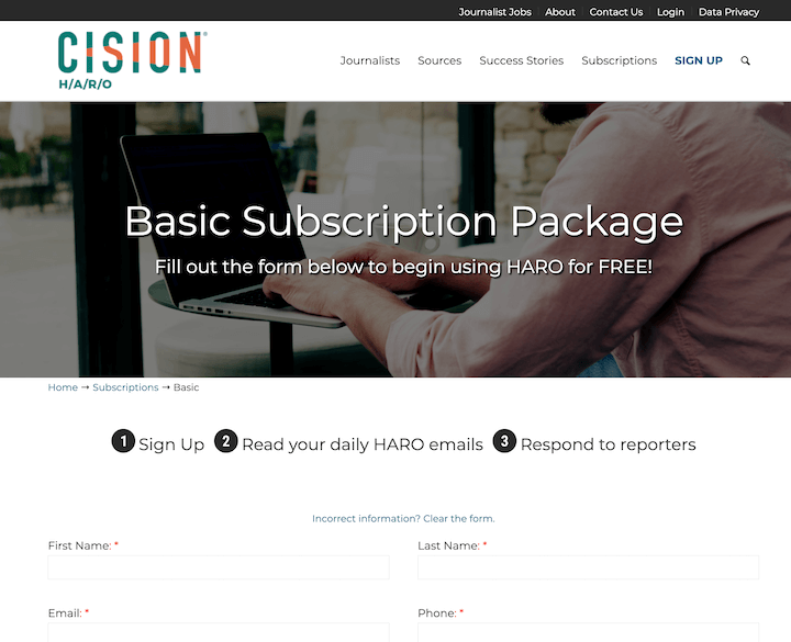 Erstellung eines Haro-Kontos