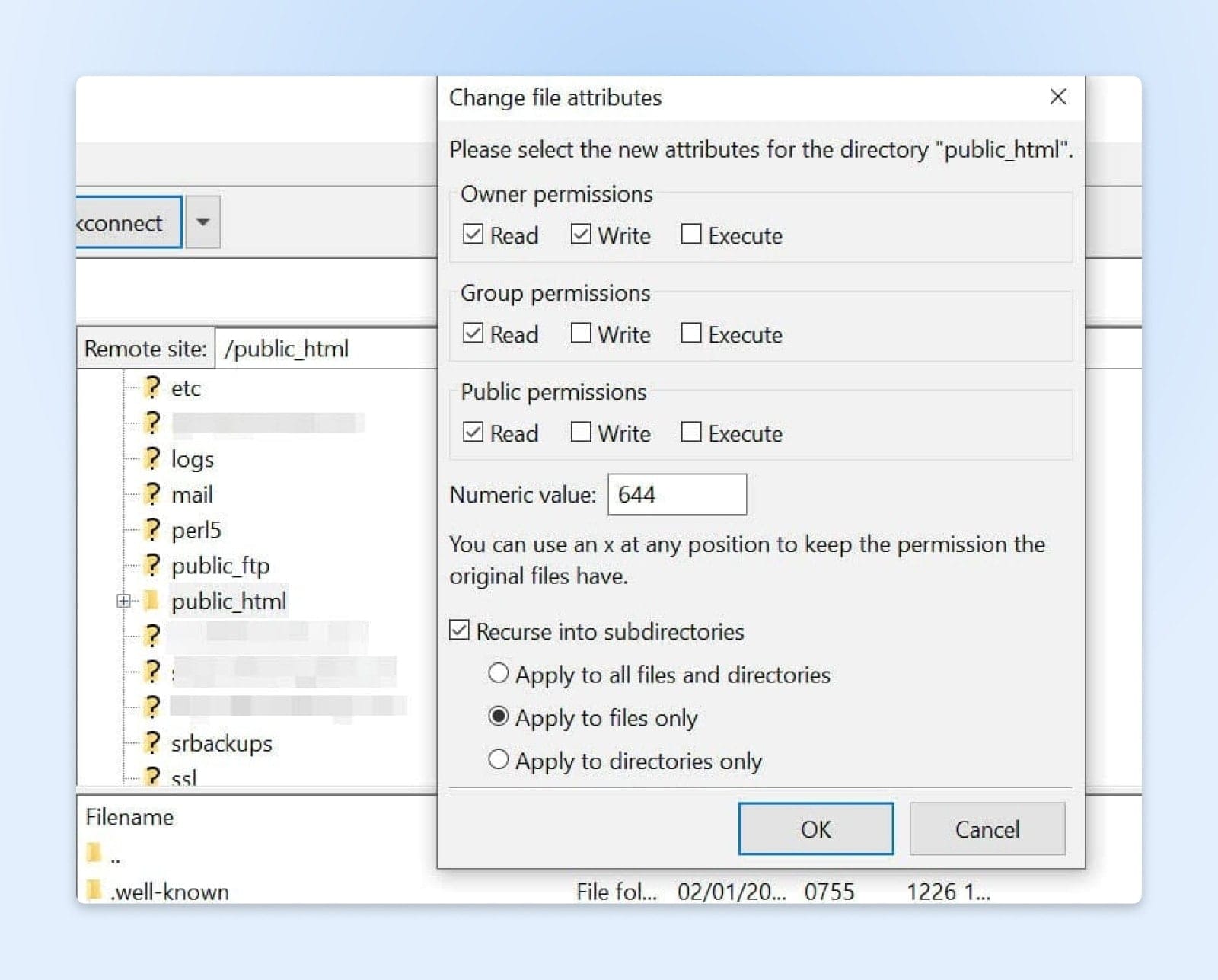 Dateiattribute, nur auf Dateien anwenden