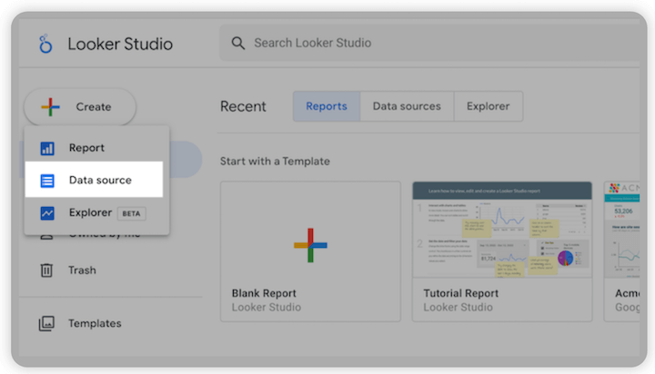 Google Data/Looker Studio – neue Datenquelle erstellen
