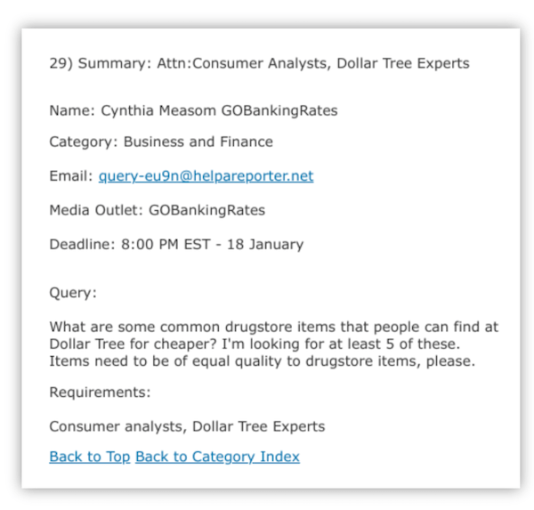 Haro-Abfragebeispiel