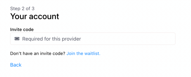 Wenn Sie über einen Einladungscode verfügen, werden Sie von der App in Schritt 2 aufgefordert, diesen einzugeben