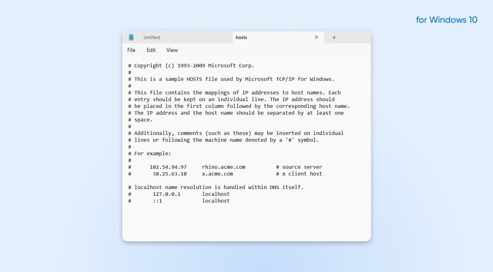 Windows-Host-Notizblock