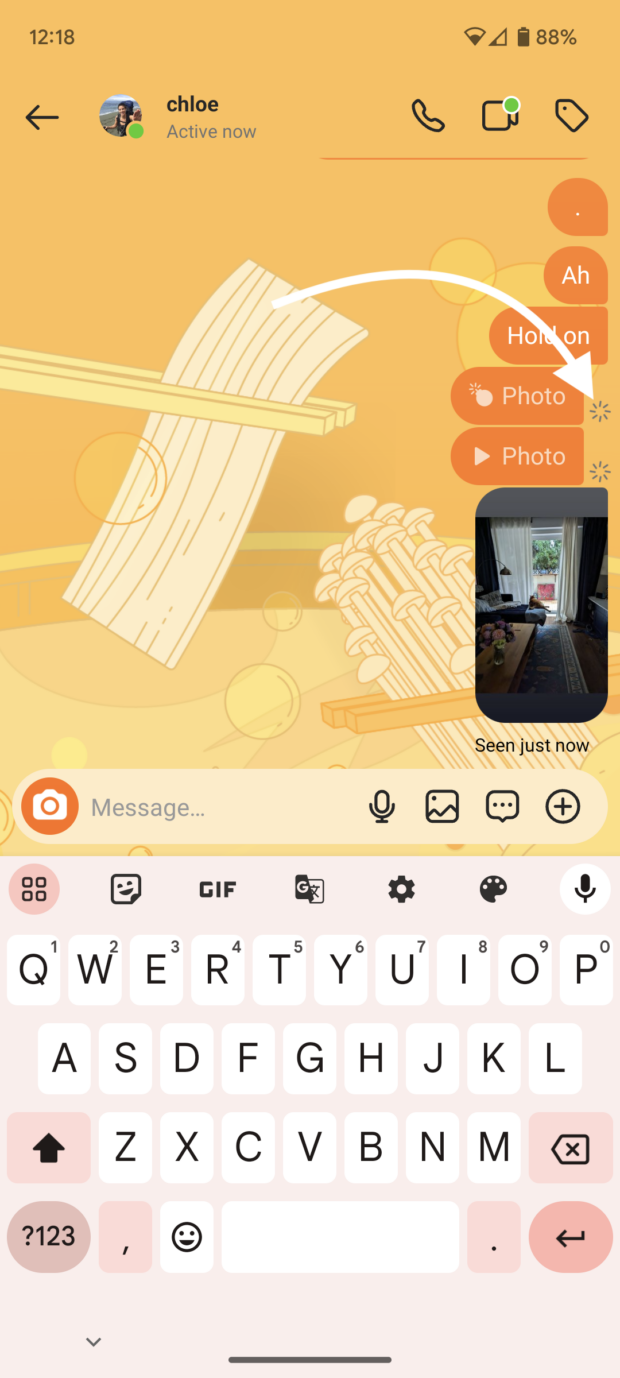 Screenshot verschwindendes Mediensymbol