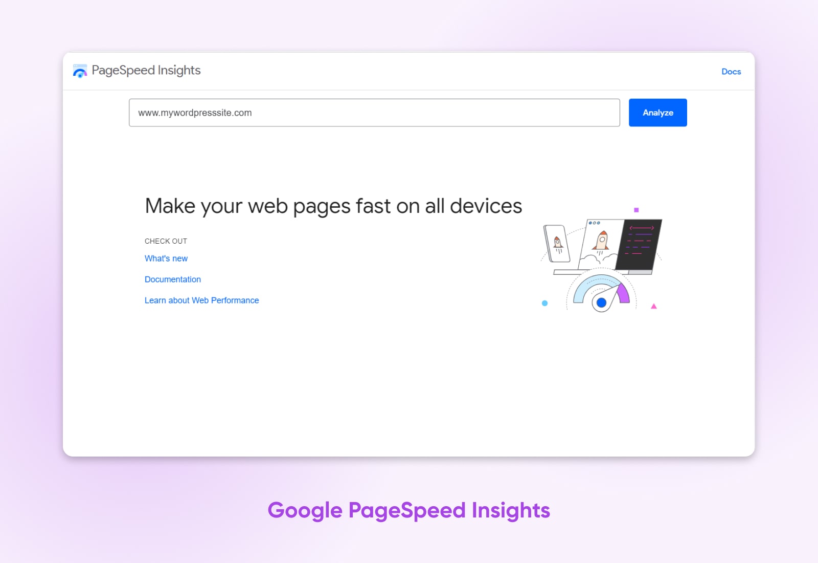 Screenshot von Google PageSpeed Insights