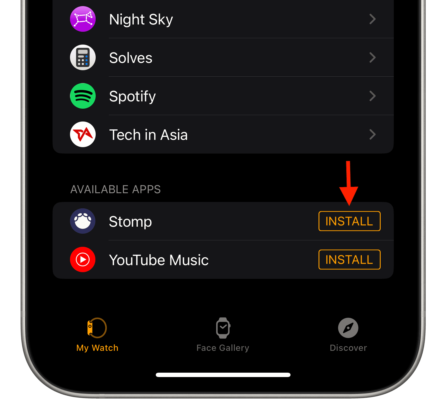 Installieren Sie die Stomp-App mit dem iPhone auf der Apple Watch