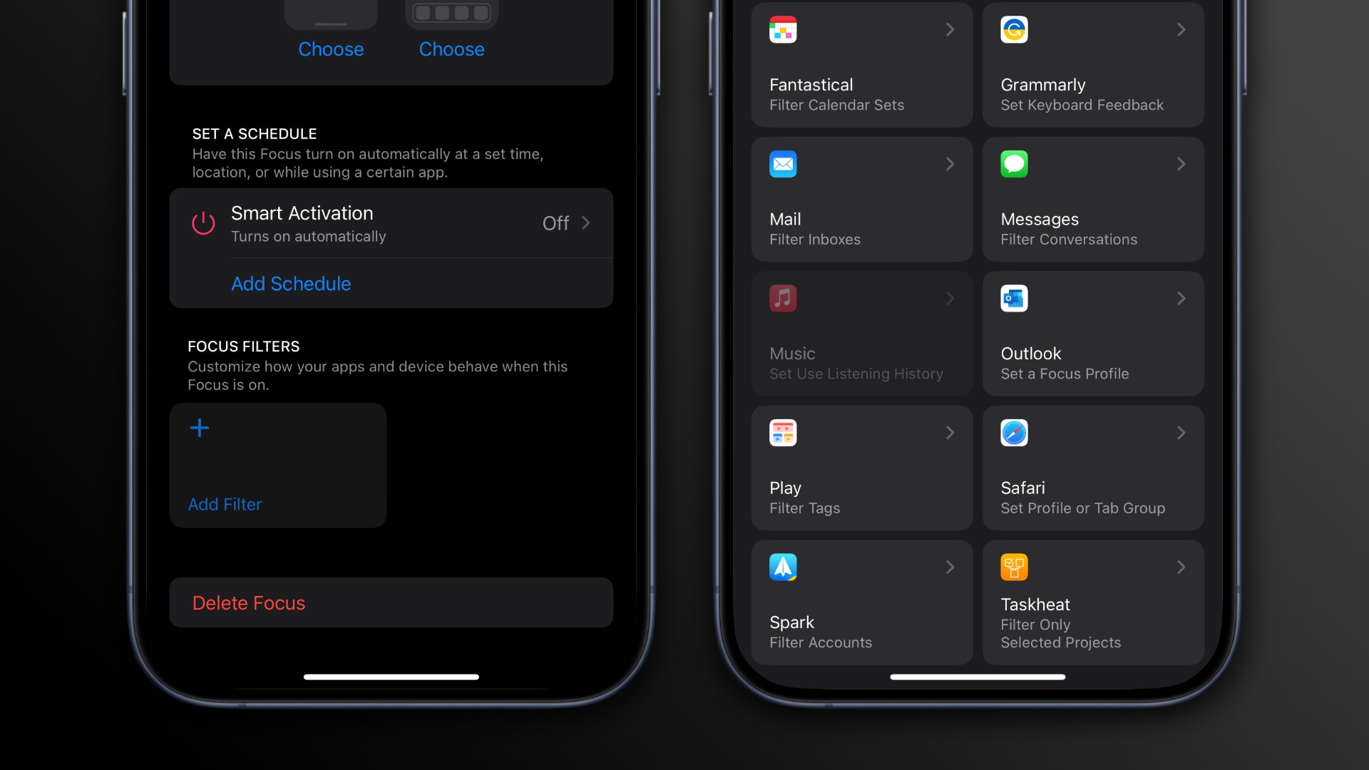 Hinzufügen eines Musikfilters zum benutzerdefinierten Fokusmodus eines iPhones