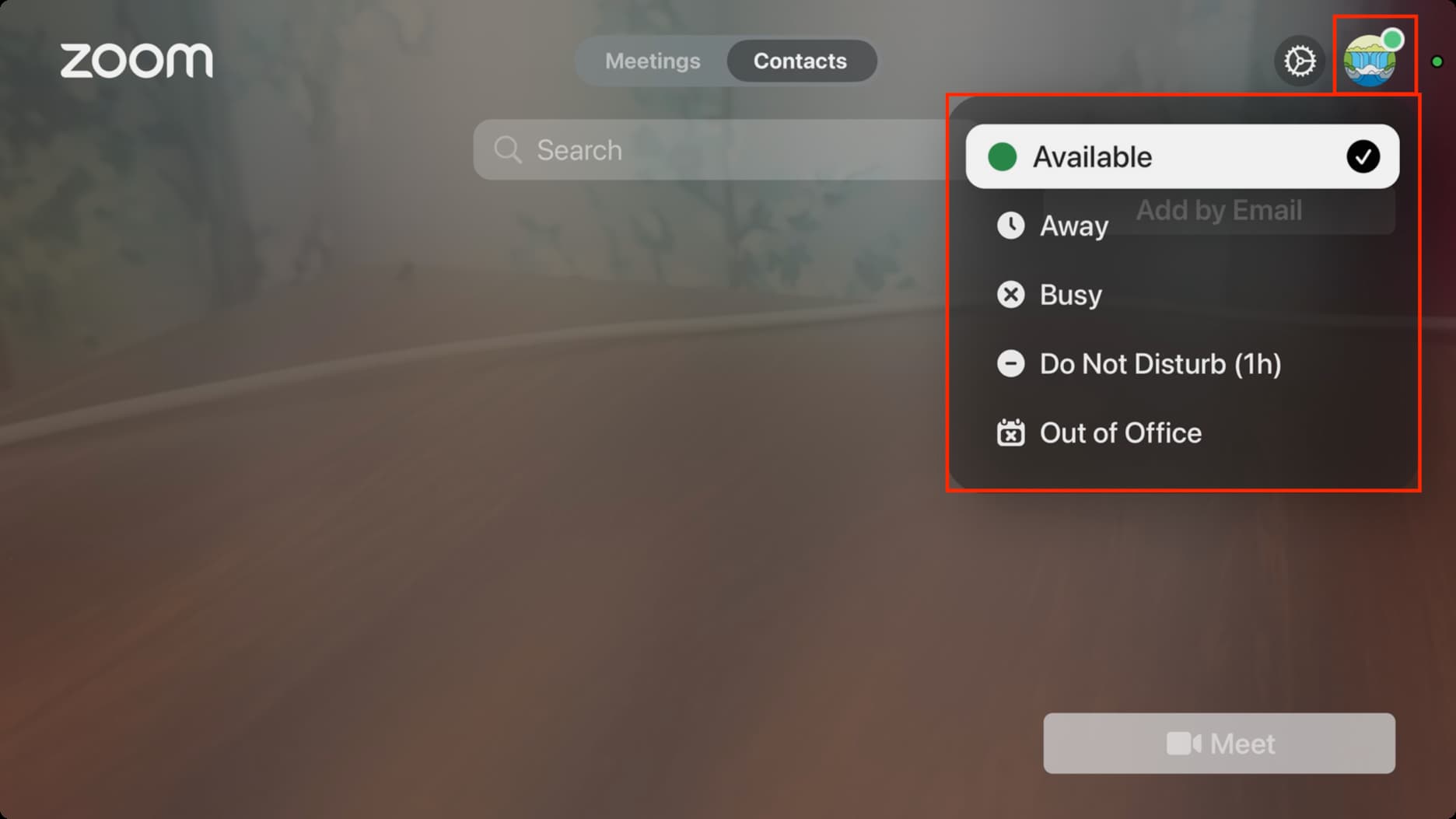 Stellen Sie den Zoom-Status auf dem Apple TV ein