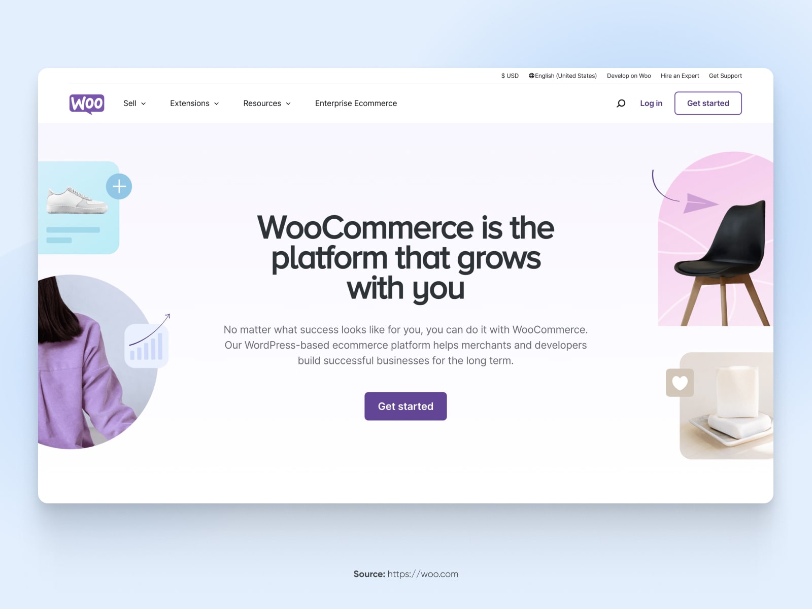 Screenshot der WooCommerce-Homepage
