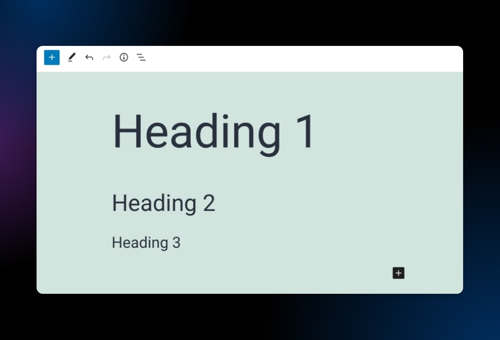 H1-, H2- und H3-Hierarchie, die zeigt, dass jeder nachfolgende Header kleiner wird