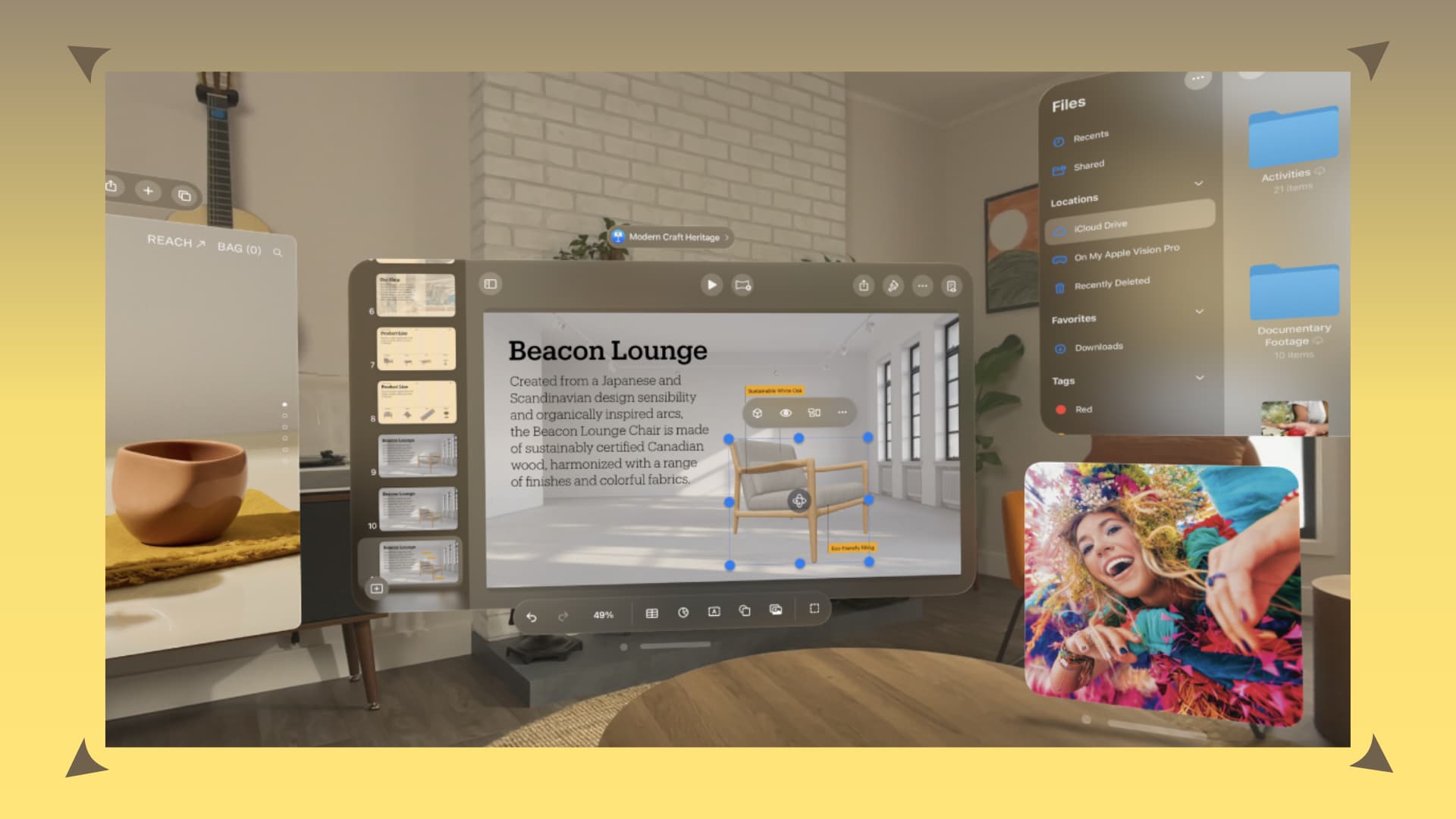 Arbeiten mit App-Fenstern auf Vision Pro