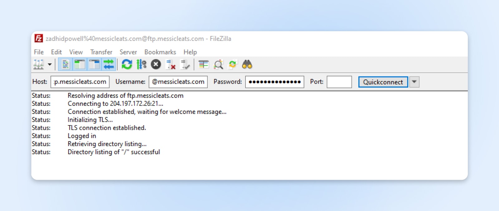 FileZilla-Client mit dem