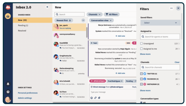 Hootsuite Inbox 2.0 ist ein Beispiel für ein Social-Media-Collaboration-Tool