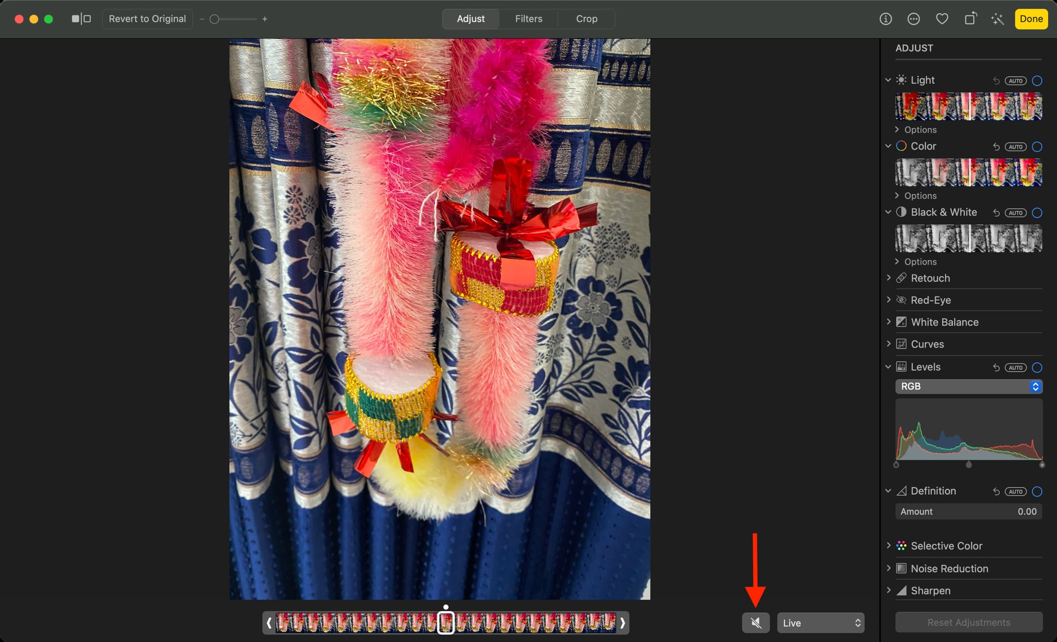 Schalten Sie den Ton für Live Photo auf dem Mac aus