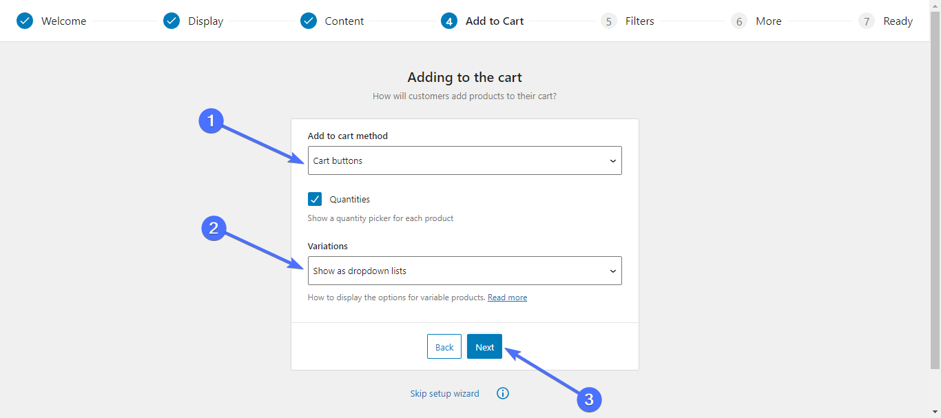 Setup-Assistent für das WooCommerce-Tabellen-Plugin