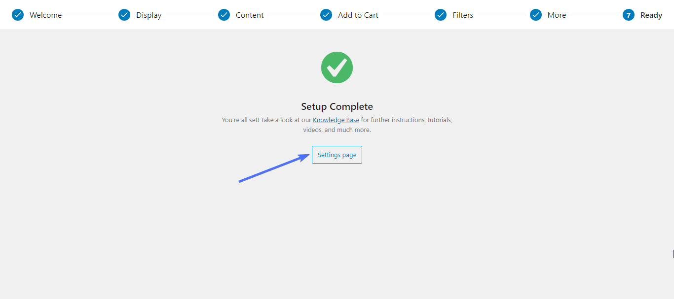 Setup-Assistent für das WooCommerce-Tabellen-Plugin