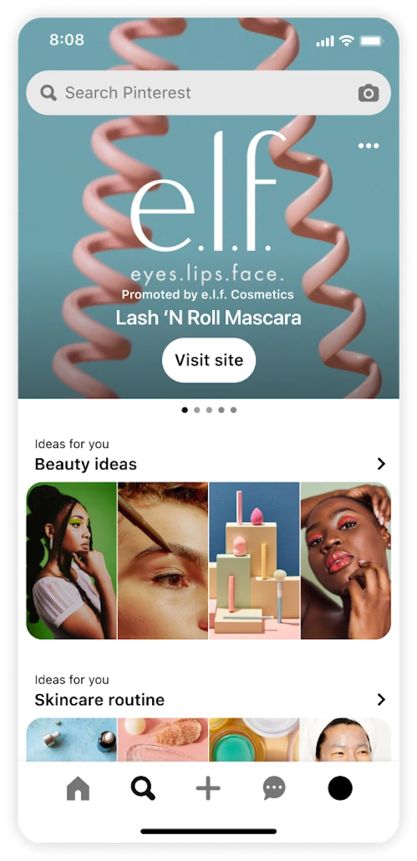 Beauty-Ideen und Hautpflege-Routine Pinterest-Kataloge mit getaggten Produkten