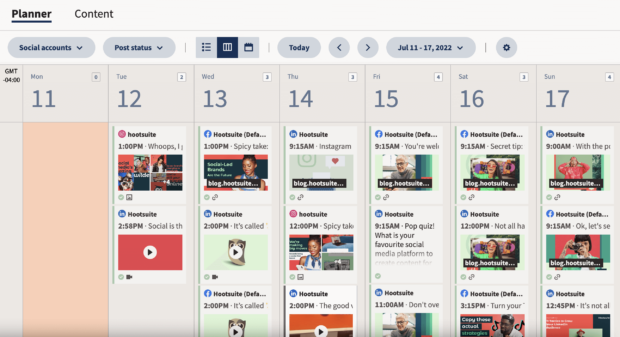Der Hootsuite Planner-Kalender kann für die Zusammenarbeit in sozialen Medien verwendet werden