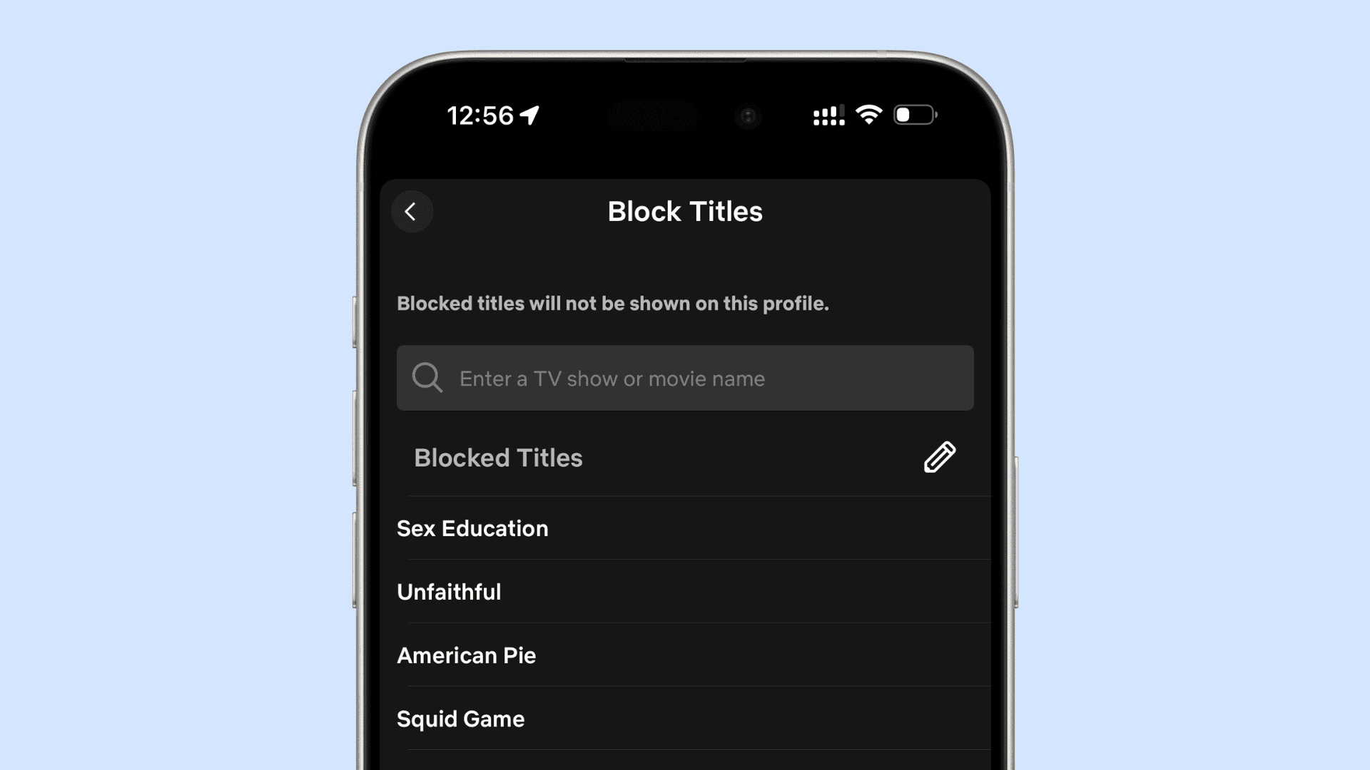 Blockieren Sie explizite Titel in der Netflix-App auf dem iPhone