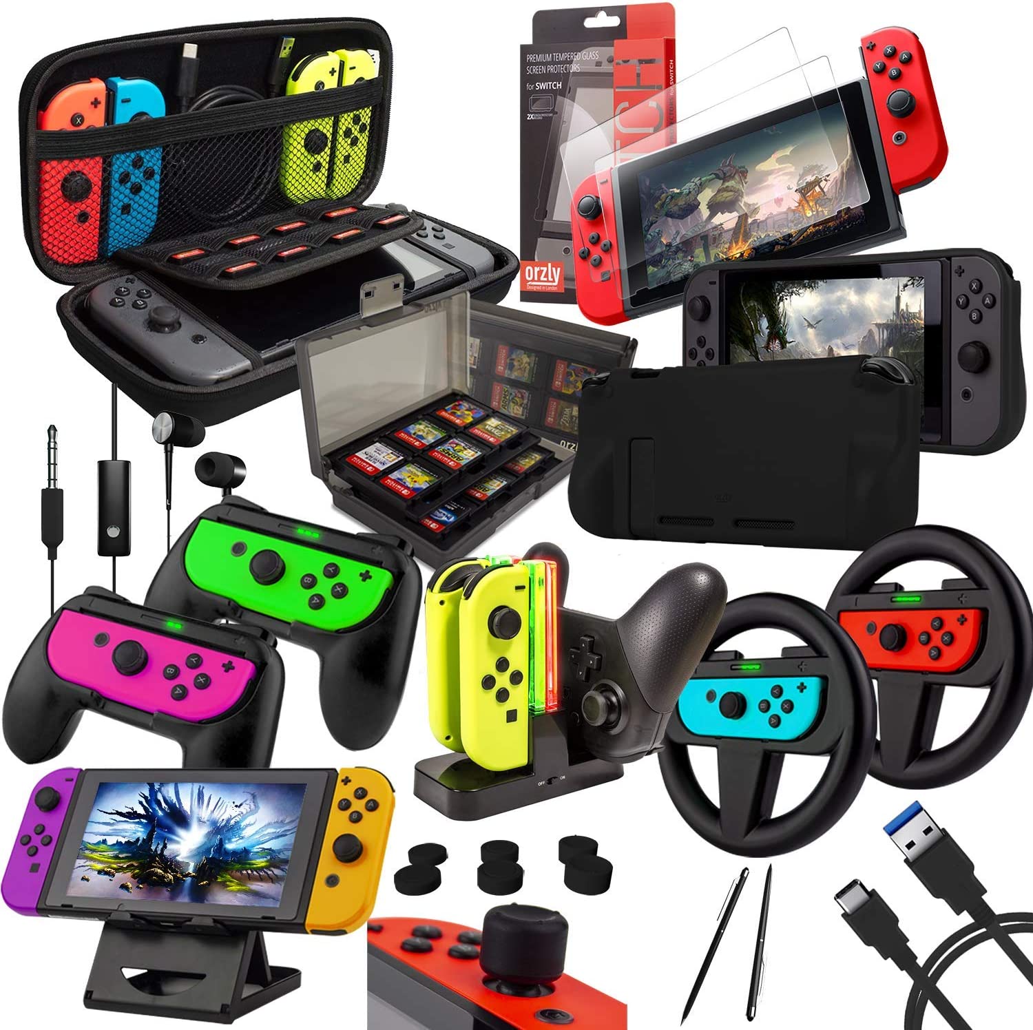 Orzly-Zubehörpaket-Kit für Nintendo Switch.