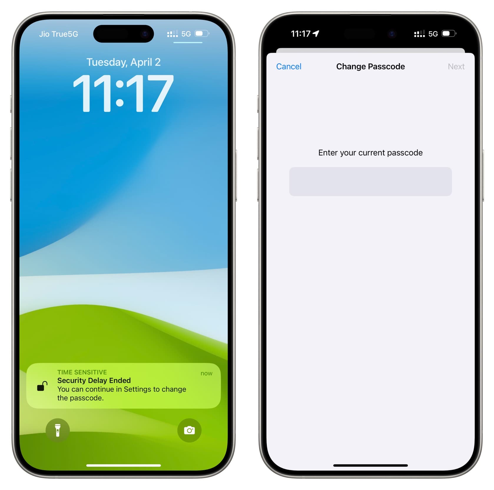 Warnung „Sicherheitsverzögerung beendet“ auf dem iPhone