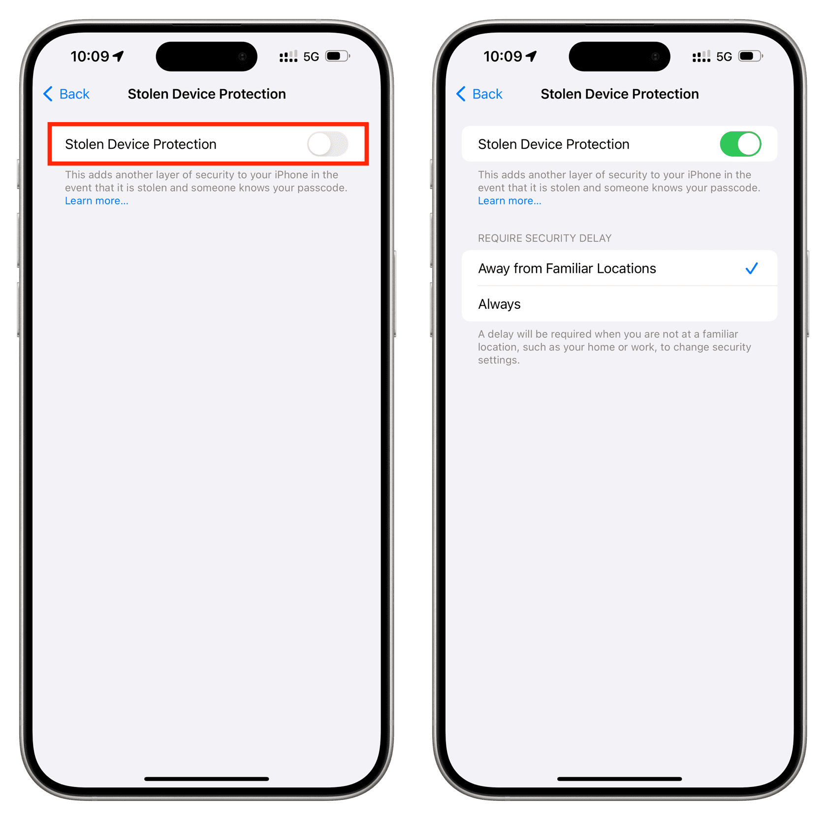 Aktivieren Sie den Schutz vor gestohlenen Geräten auf dem iPhone