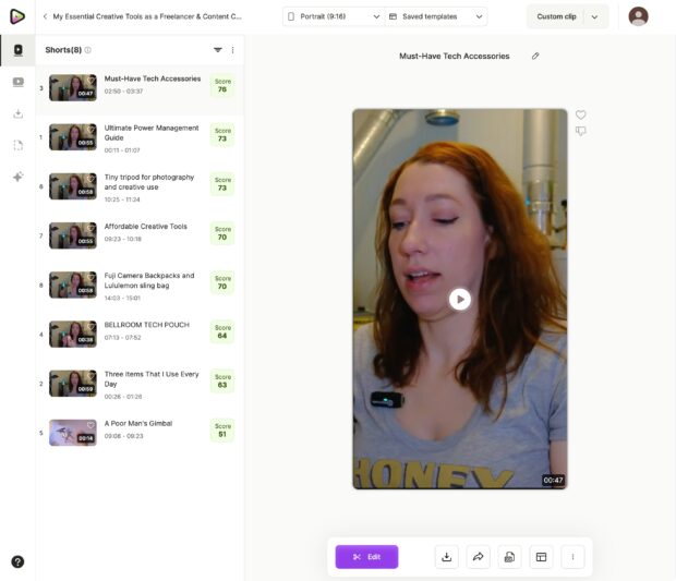 Vidyo.ai-Shorts müssen über technisches Zubehör verfügen