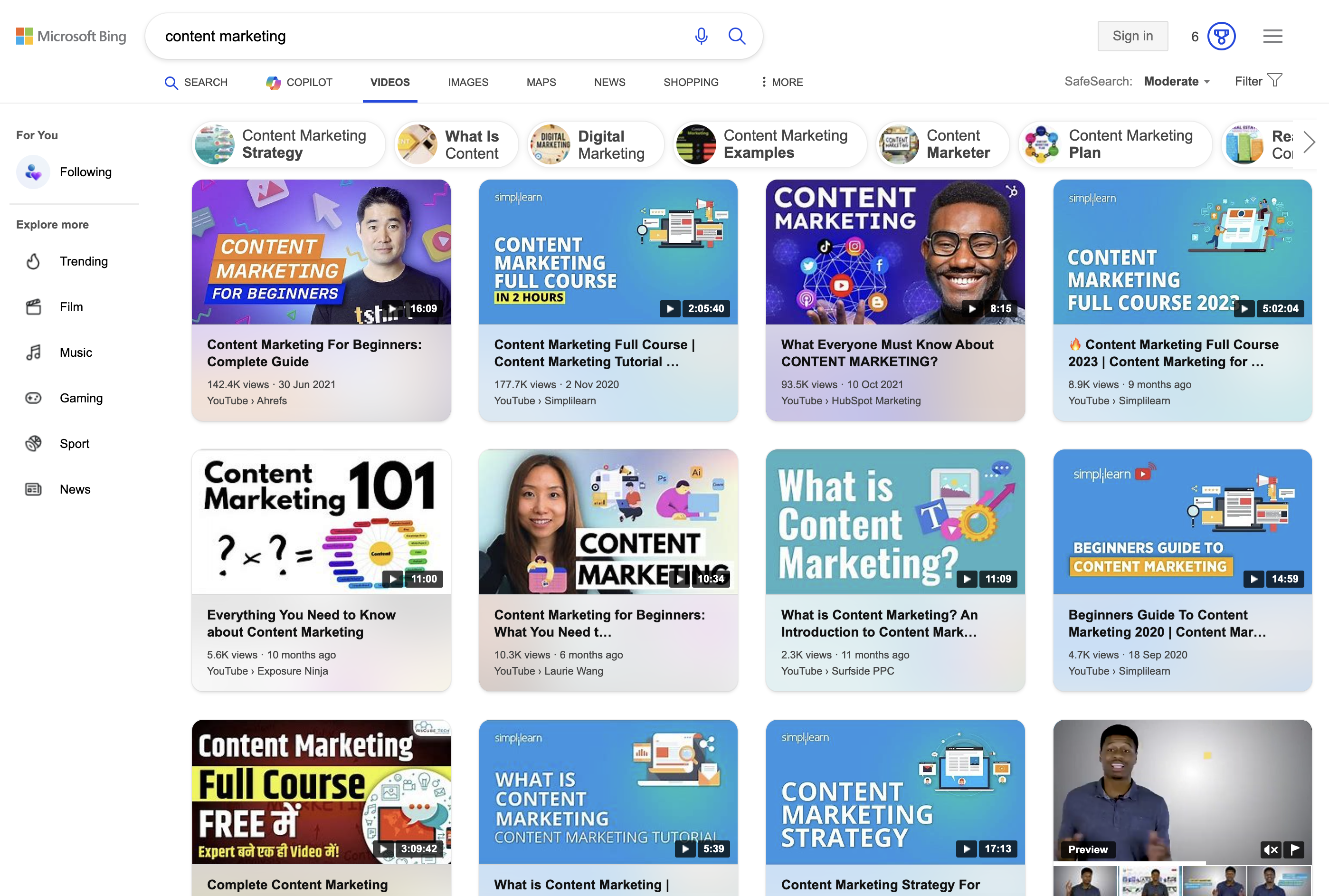 suchen nach [content marketing]Microsoft Bing