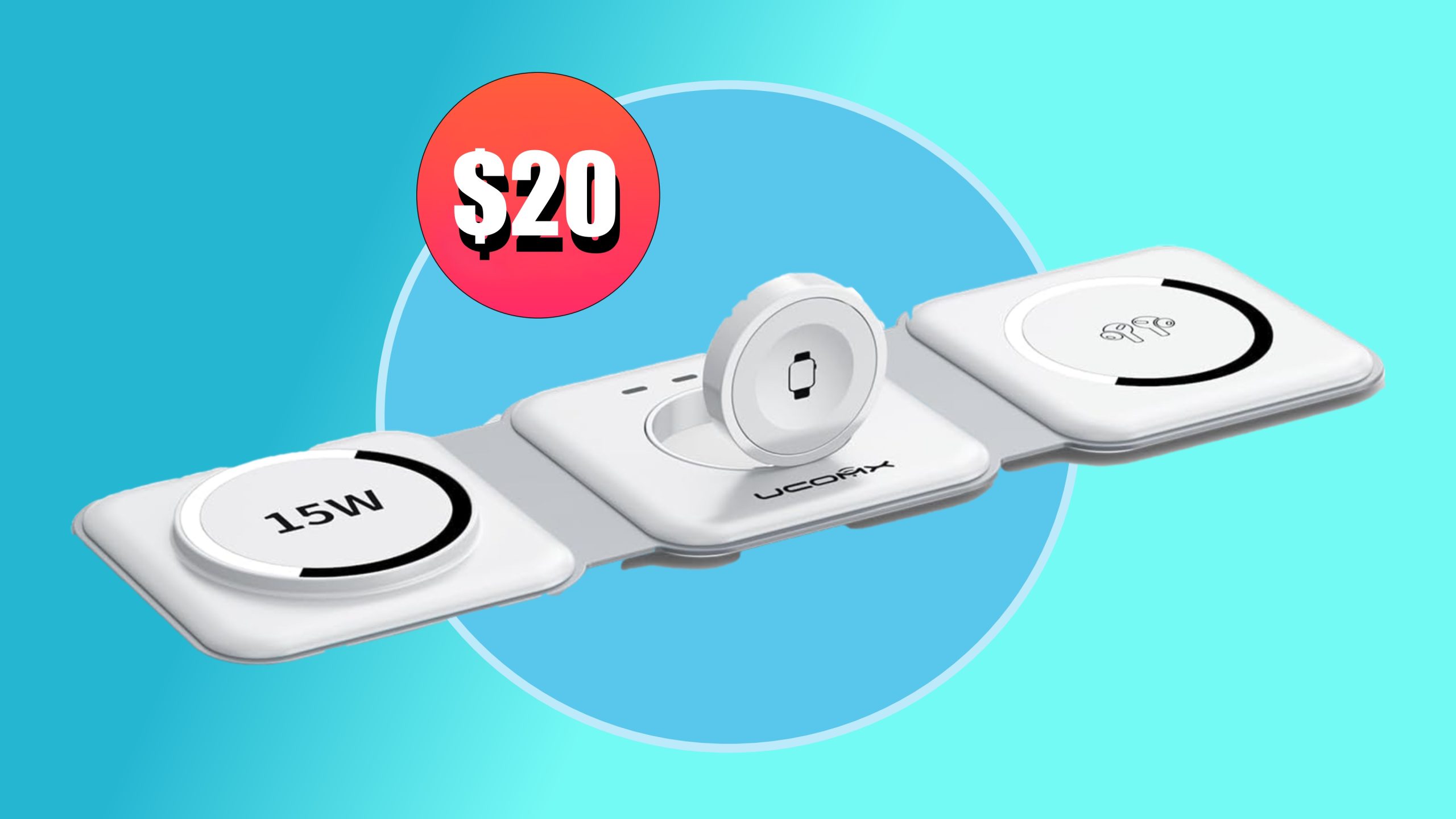 Holen Sie sich diese praktische tragbare kabellose 3-in-1-Ladestation für nur 20 US-Dollar