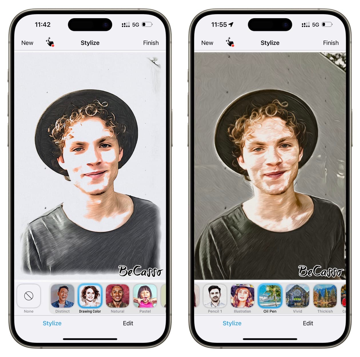 BeCasso Photo to Painting-App auf dem iPhone