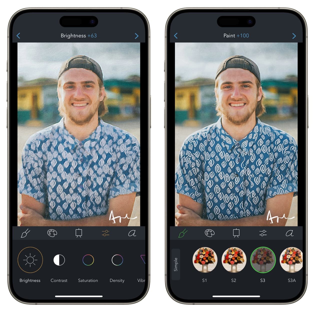 Pinselstrich-App auf dem iPhone