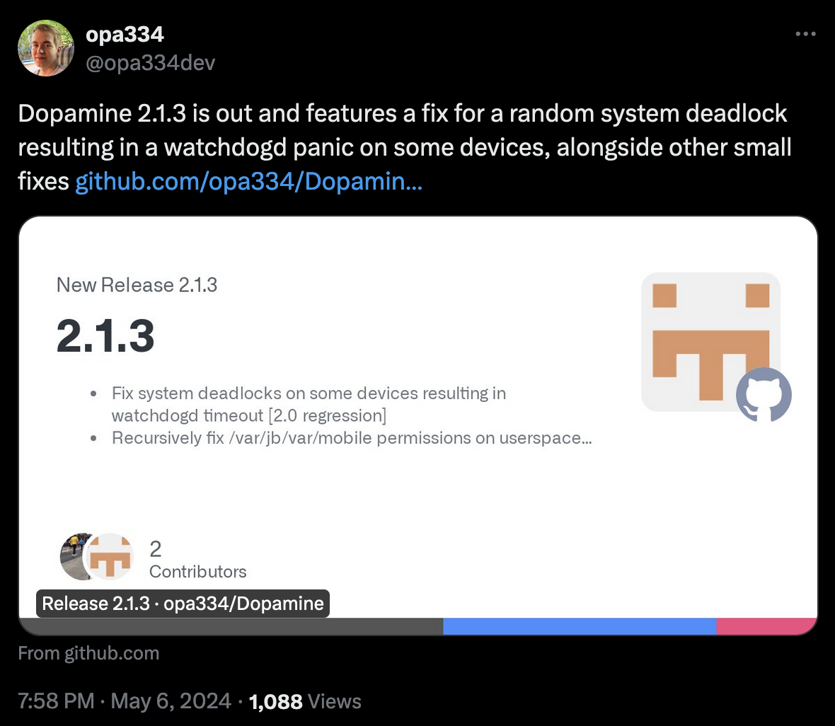 Dopamin Version 2.1.3 veröffentlicht.