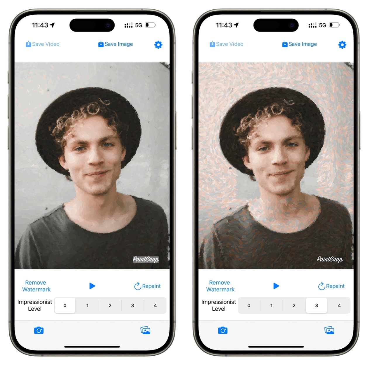PaintSnap Photo to Painting-App auf dem iPhone