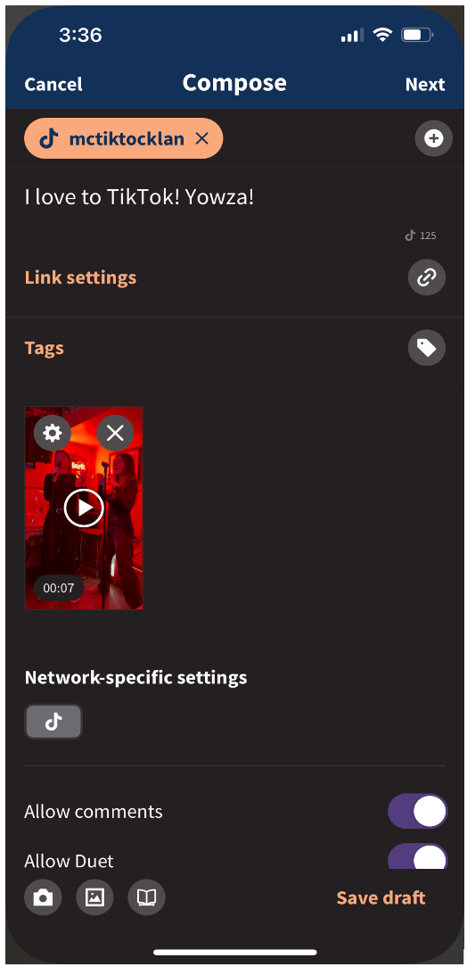 Hootsuite Compose-Kamera- oder Filmsymbol