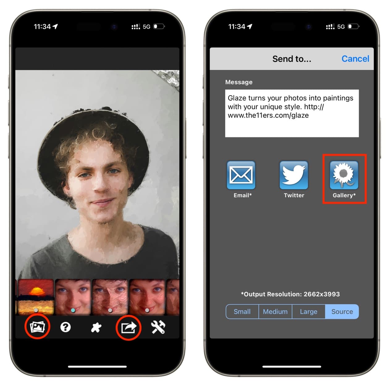 Verwenden der Glaze-App auf dem iPhone
