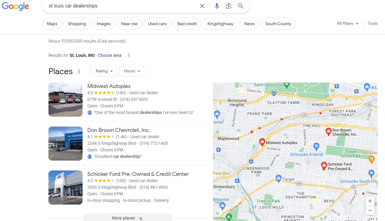 Google-Suche nach [st louis car dealerships]